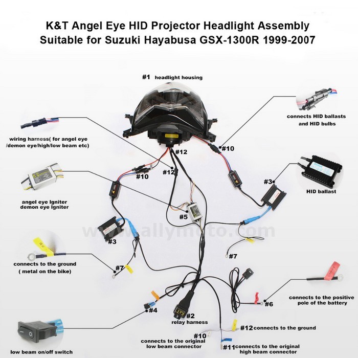 014 Headlight Hid Suzuki Gsx1300R 1999-2007-6